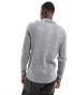 Фото #8 товара Hollister long sleeve knitted polo top in grey