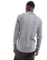 Фото #4 товара Hollister long sleeve knitted polo top in grey