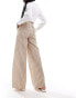 Фото #2 товара ASOS DESIGN seersucker tie waist wide leg trouser in natural stripe