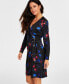 Фото #3 товара Petite Floral Print Faux-Wrap Dress, Created for Macy's