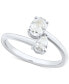 Фото #1 товара Diamond Pear & Oval Bypass Engagement Ring (3/4 ct. t.w.) in 14k White Gold