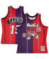 ფოტო #5 პროდუქტის Men's Vince Carter Purple, Red Toronto Raptors Hardwood Classics 1998-99 Split Swingman Jersey