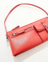 Mango mini pocket detail shoulder bag in red