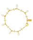 ფოტო #1 პროდუქტის 14K Gold Dipped Multi Cross Imitation Pearl Link Bracelet
