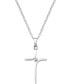 ფოტო #1 პროდუქტის Sterling Silver Necklace, Curved Cross and Diamond Accent Pendant