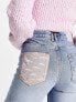 Фото #3 товара Only Robyn straight leg cloud print jeans in mid blue denim