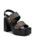Фото #1 товара Women's Heeled Sandals, Black With Brown Accent