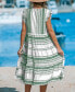 ფოტო #4 პროდუქტის Women's Boho Striped V-Neck Flutter Sleeve Midi Beach Dress