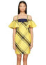 Sportmax 243241 Womens Navata Cotton Ruffle Sleeves Dress Bright Yellow Size 6