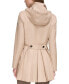 ფოტო #2 პროდუქტის Women's Water Resistant Hooded Double-Breasted Skirted Raincoat