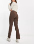 Фото #6 товара Pimkie high waisted tailored trouser co-ord in brown pinstripe