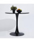 Фото #4 товара Modern 31.5" Dining Table With Round Top And Pedestal Base In B Lack Color