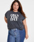 Фото #1 товара Trendy Plus Size Crewneck Own The Day Graphic T-Shirt, Created for Macy's