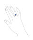 Classic 10CT AAA CZ Brilliant Simulated Royal Blue Sapphire Cut Halo Statement Oval Solitaire Engagement Ring For Women With Split Shank Thin Band
