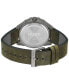 ფოტო #3 პროდუქტის Men's Fresh Green Genuine Leather Strap Watch, 44mm