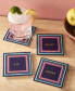 4" D Cheers to You Glass Coaster Set, 4 Piece - фото #5