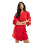 Фото #6 товара Miss Selfridge blazer dress with ruched detail in red