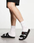 HUGO Jens double strap sliders in black