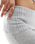 Фото #10 товара Miss Selfridge flare trouser co-ord in variegated rib - GREY