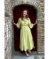 Mallie Dress in Chartreuse and Violet