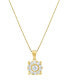 Фото #1 товара Macy's diamond Halo 18" Pendant Necklace (3/4 ct. t.w.) in 14k White, Yellow or Rose Gold