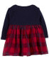 Baby Long-Sleeve Plaid Dress 3M