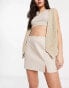 Reclaimed Vintage mini skirt with split in stone Серый, 40 - фото #1