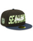Фото #4 товара Men's Black and Navy Seattle Seahawks 2022 NFL Draft On Stage 59FIFTY Fitted Hat