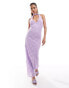 ASOS DESIGN lace halter tie neck detail midi dress in lilac Сиреневый, XS - EU 32-34 - фото #1