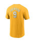 Men's Reggie Jackson Gold Distressed Oakland Athletics Cooperstown Collection Name and Number T-shirt