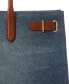 ფოტო #3 პროდუქტის Devyn Denim with Leather Trim Large Tote Bag