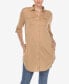 Фото #1 товара Women's Stretchy Button-Down Tunic Top