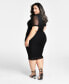 Фото #2 товара Trendy Plus Size Mesh Midi Dress, Created for Macy's