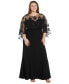 Фото #1 товара Plus Size Embroidered-Capelet Gown