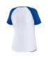 ფოტო #6 პროდუქტის Women's White Distressed LSU Tigers Baseball Logo Raglan Henley T-shirt