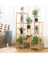 Фото #2 товара Bamboo 9-Tier Plant Stand Utility Shelf Free Standing Storage Rack Pot Holder