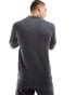 Brave Soul long sleeve polo shirt in charcoal Черный, M - 97-102 CM - фото #8