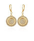 ფოტო #1 პროდუქტის Gold-Tone Pave Stone Coin Drop Earrings