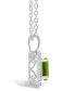 Фото #2 товара Macy's peridot (1-1/2 ct. t.w.) and Diamond (1/8 ct. t.w.) Halo Pendant Necklace in Sterling Silver