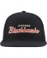 Фото #4 товара Mitchell Ness Men's Black Chicago Blackhawks Core Team Script 2.0 Snapback Hat