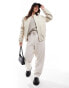 Фото #4 товара Vero Moda slouchy textured bomber jacket in oatmeal