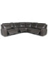 Фото #3 товара CLOSEOUT! Blairemoore 6-Pc. Leather Sectional with 1 USB Console and 3 Power Recliners, Created for Macy's