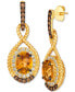 Cinnamon Citrine (3-1/2 ct. t.w.), Nude Diamonds (5/8 ct. t.w.) & Chocolate Diamonds (1/2 ct. t.w.) Drop Earrings in 14k Gold