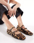 Pull&Bear mary jane ballet pump in leopard