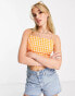 Фото #4 товара Influence tie back scarf top in orange gingham