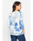 Фото #2 товара Women's Cotton Blend 3/4 Sleeve Embellished T-Shirt