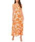 ფოტო #1 პროდუქტის Printed Square-Neck Smocked-Back Maxi Dress