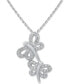 ფოტო #1 პროდუქტის Diamond Dragonfly 18" Pendant Necklace (1/10 ct. t.w.) in Sterling Silver