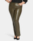 ფოტო #1 პროდუქტის Plus Size Marilyn Straight in Faux Leather Pants