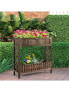Фото #3 товара 2-Tier Wood Raised Garden Bed for Vegetable and Fruit